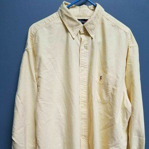 RALPH LAUREN Yellow Button Up Shirt Long Sleeve XL